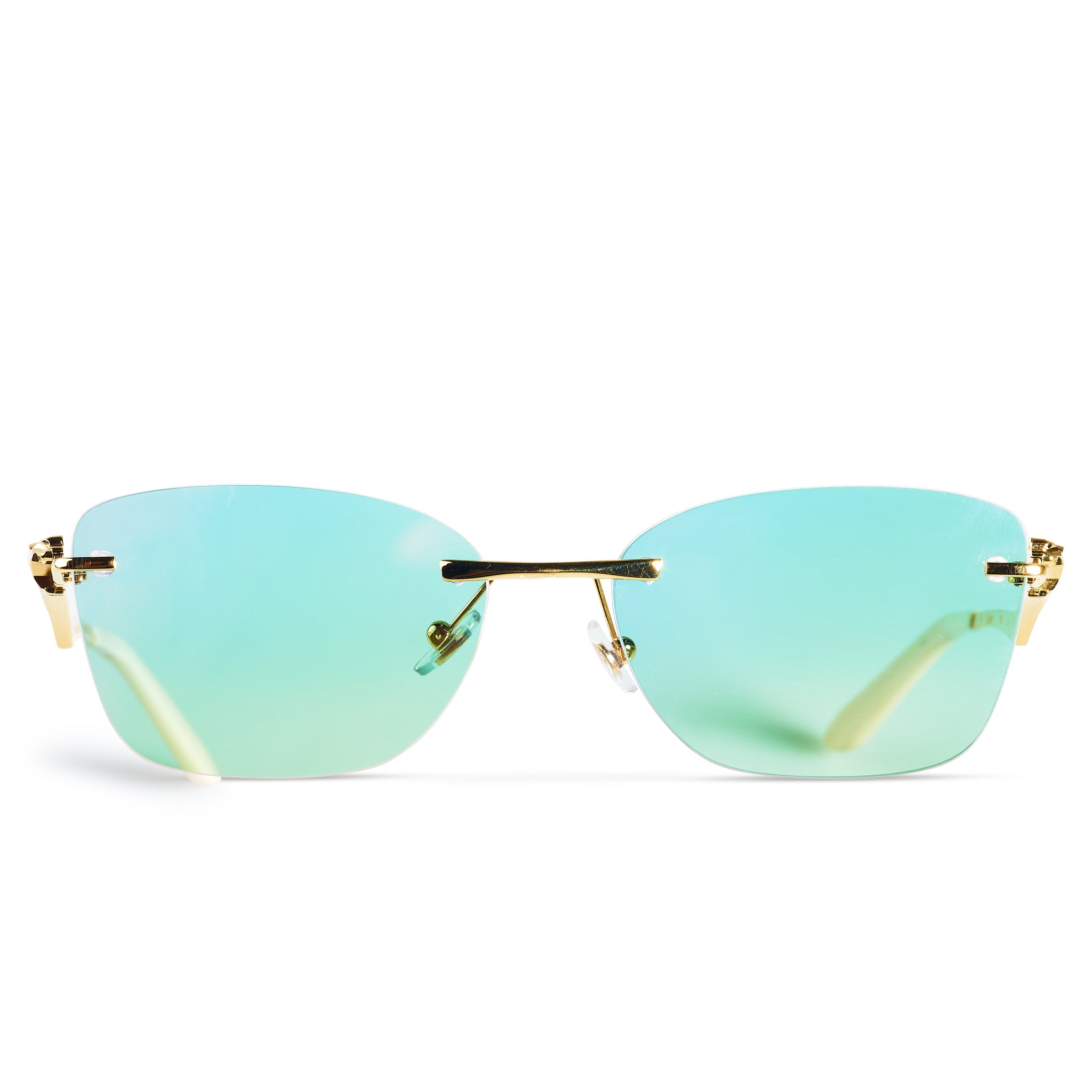 Image of Cartier eyewear custom ct0120o panthere de cartier rimless sunglasses